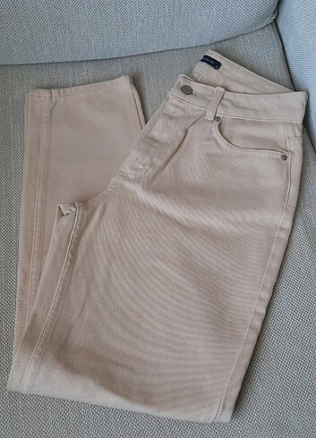 Trendyol milla krem kot pantalon - Görsel 9