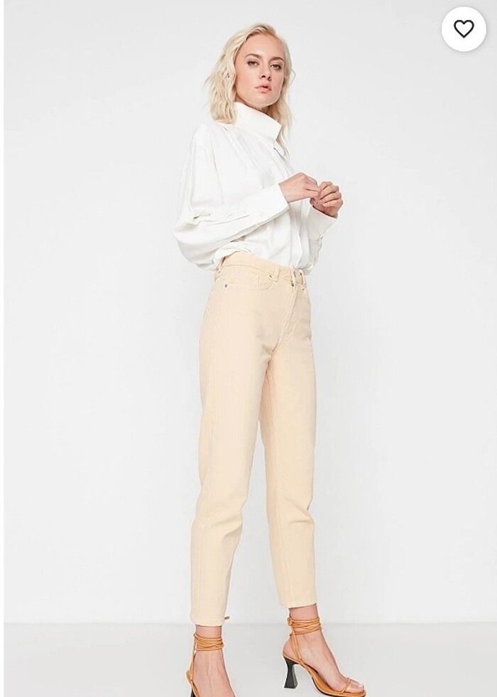 Trendyol milla krem kot pantalon - Görsel 3