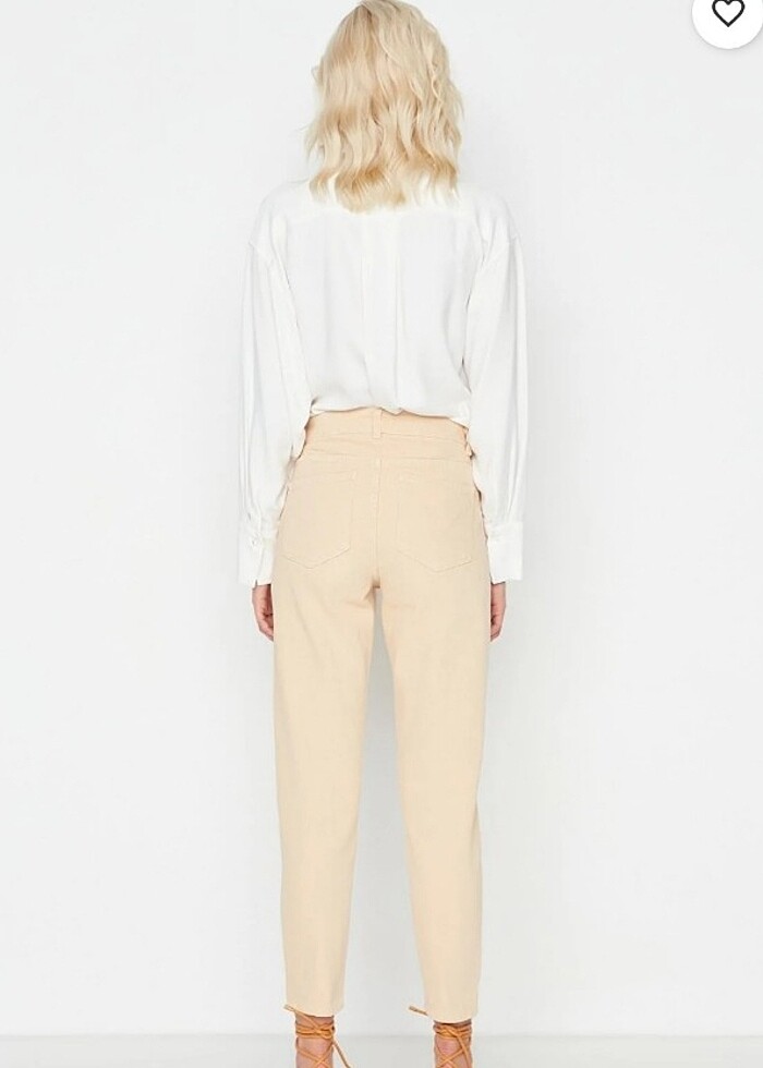 Trendyol milla krem kot pantalon - Görsel 5