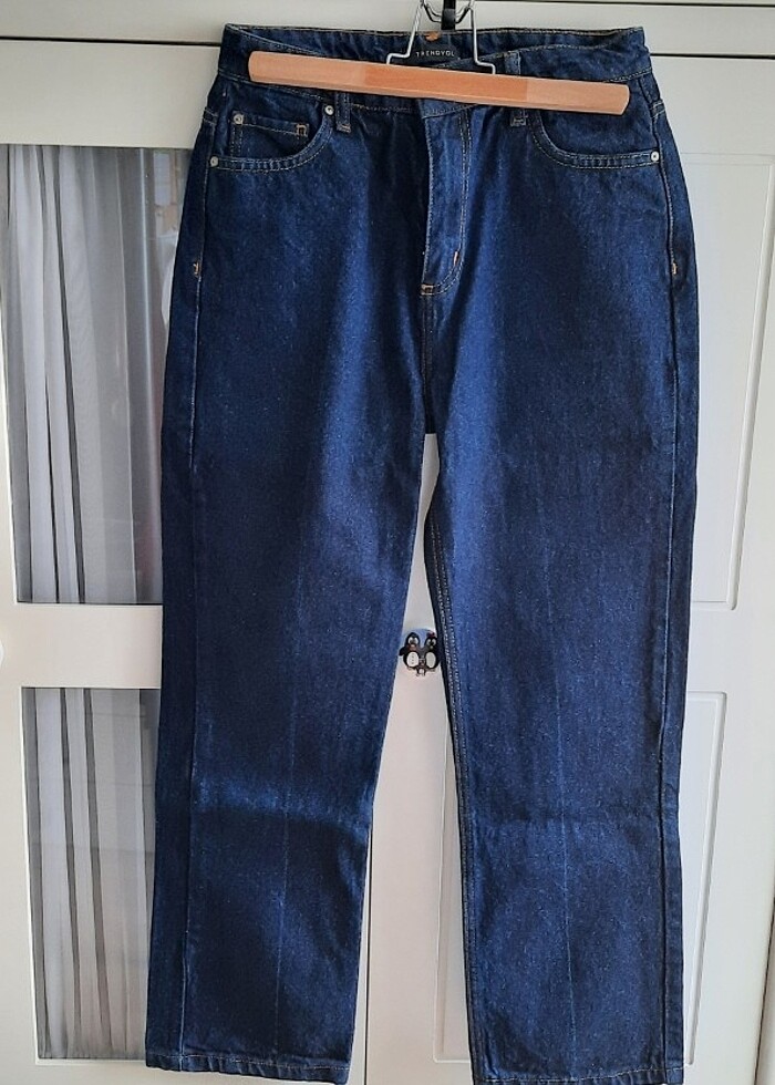 Trendyol milla Lacivert kot pantalon - Görsel 3