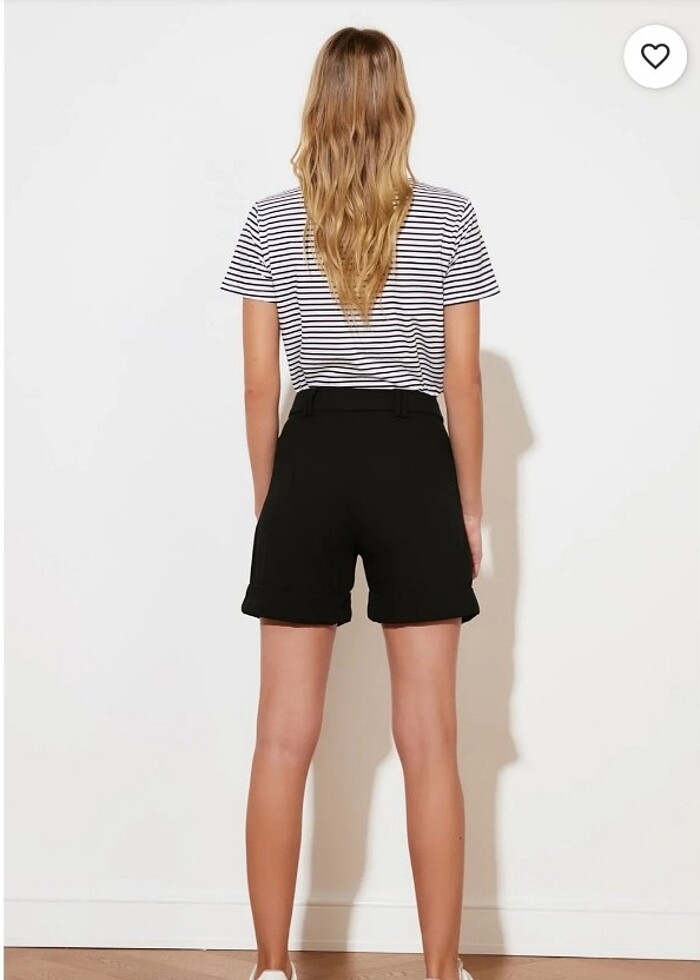 Keten siyah şort  - Görsel 4