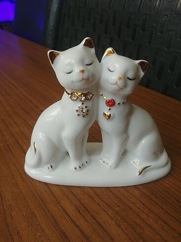 Çift kedi porselen aksesuar