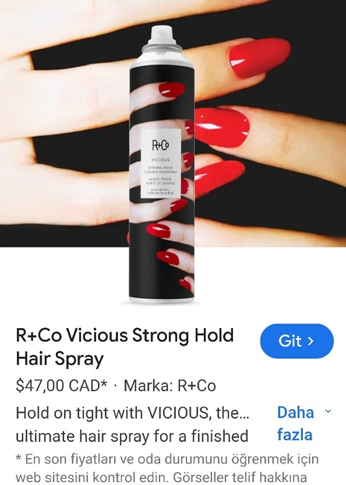 R+Co Visious Strong Hold Hair Spray, saç spreyı - Görsel 2