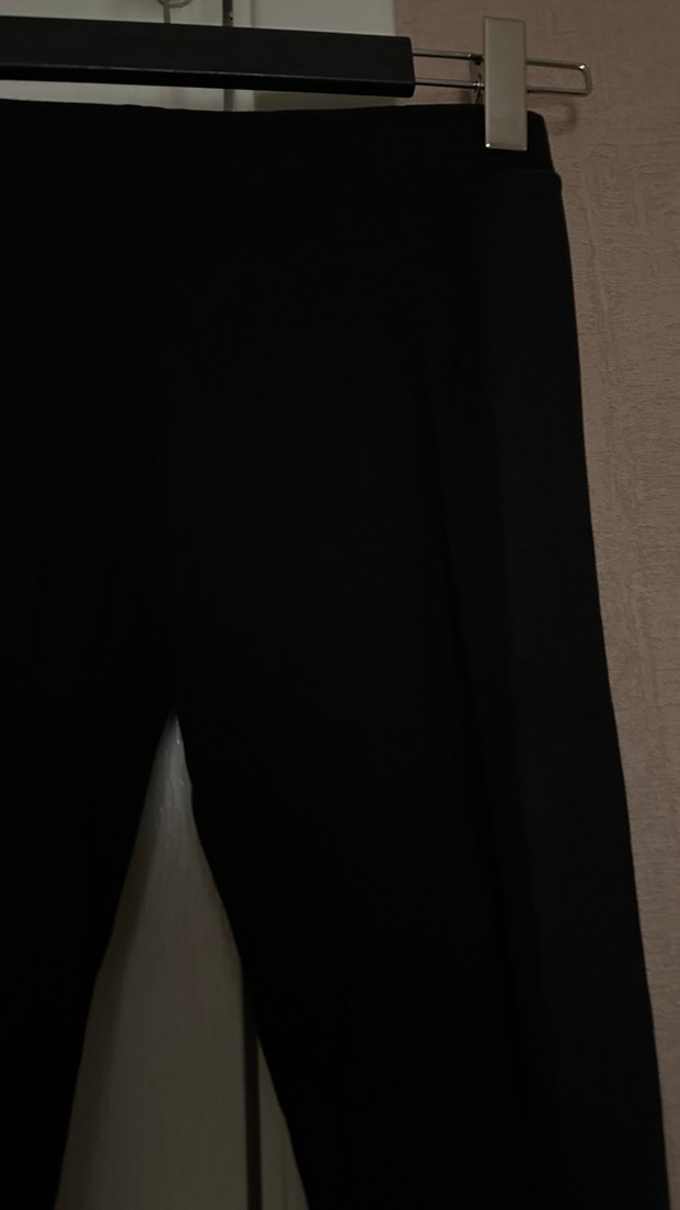 Siyah Kenarları deri Kadın Tayt - Görsel 3