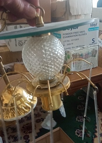 Altın Renkli Dekoratif Lamba Parçası avize