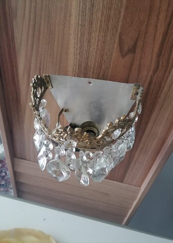  Beden altın Renk Altın Renkli Kristal Avizeve 2 adet aplik