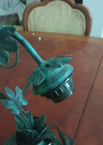 abajur yeşil Yapraklı Dekoratif Masa Lambası - Görsel 2