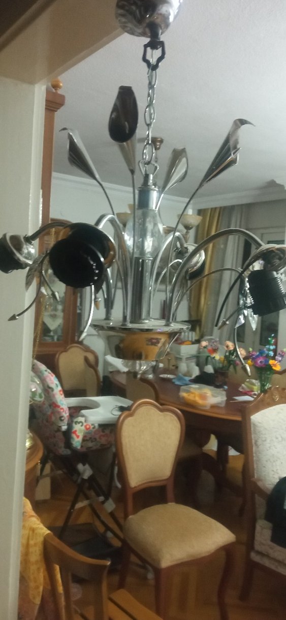 nikelaj Renkli Metal Detaylı Avize - Görsel 4