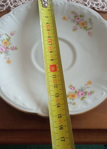 Vintage Pastel Çiçek Desenli Beyaz Tabak - Görsel 4