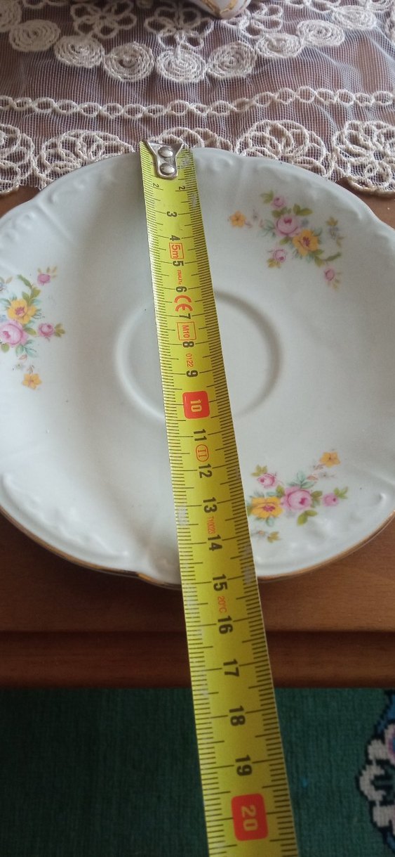 Vintage Pastel Çiçek Desenli Beyaz Tabak - Görsel 4