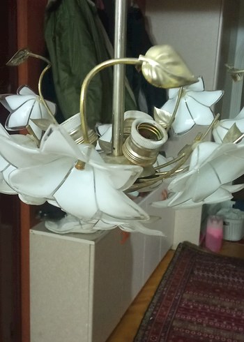 avize Beyaz Çiçekli Tavan Lambası - Görsel 4