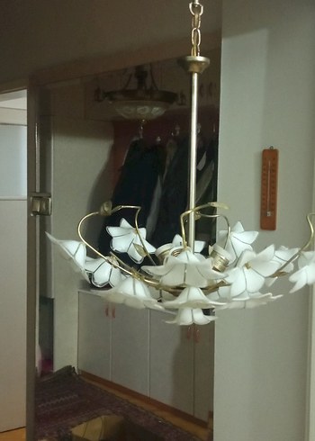 avize Beyaz Çiçekli Tavan Lambası - Görsel 2