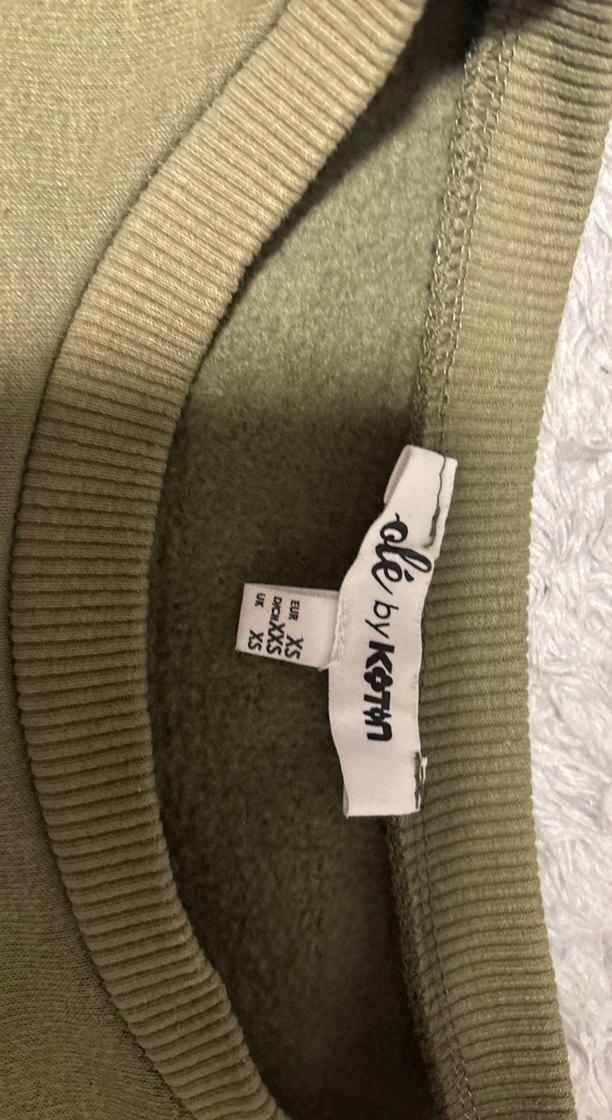 haki renkli Nakışlı Kadın Sweatshirt - Görsel 2