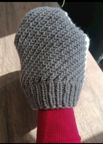 Gri örgü Kadın Bere - Görsel 3