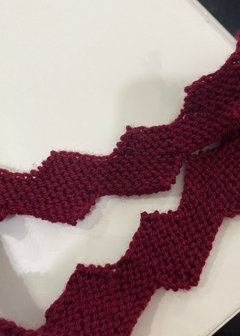 Bordo Örgü Kadın Şal - Görsel 3