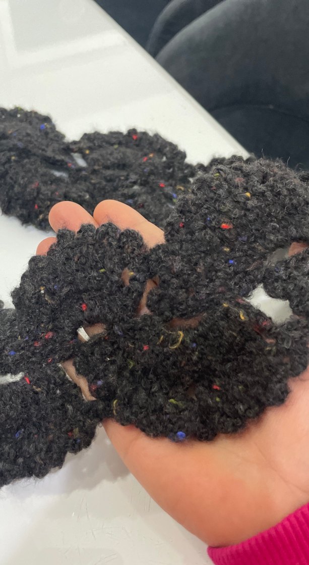 Siyah Örgü Kadın Şal - Görsel 2