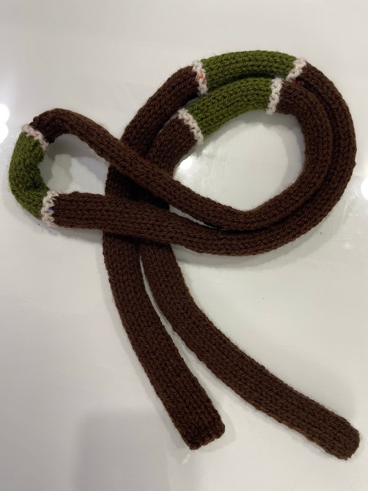 Örgü  skinny Kadın Şal Kahverengi - Görsel 3