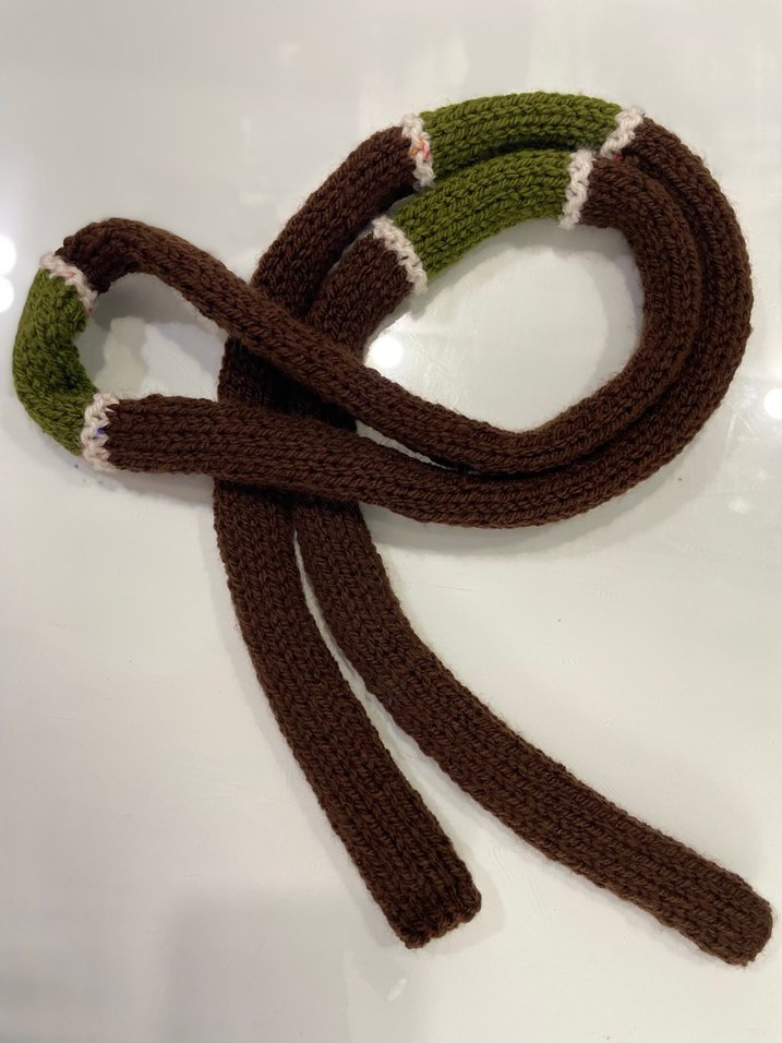 Örgü  skinny Kadın Şal Kahverengi - Görsel 2