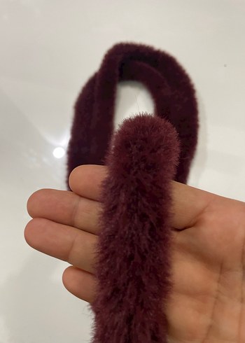 Bordo Kadın Örgü Atkı - Görsel 2