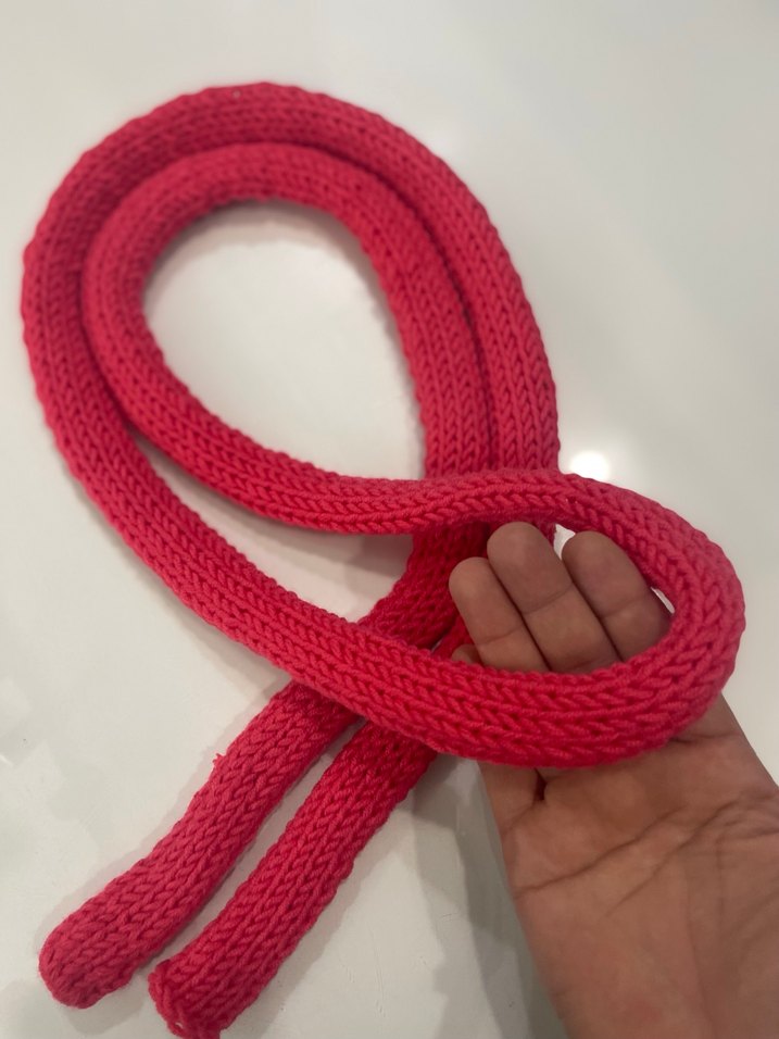 Kırmızı Örgü  skinny Kadın Şal - Görsel 2