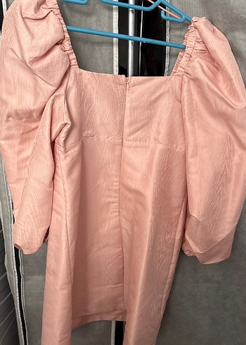 Pembe Mini elbise Fiyonk Detaylı - Görsel 2