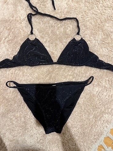 Balkonet simli bikini takımı