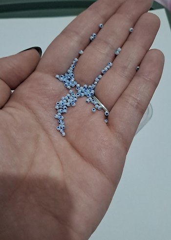Beden kum boncuğu küçük boy oya yazma boncuğu mavi renk