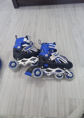 tek ebat Beden mavi Renk Skates Mavi Erkek Çocuk Paten ve Koruyucu Seti