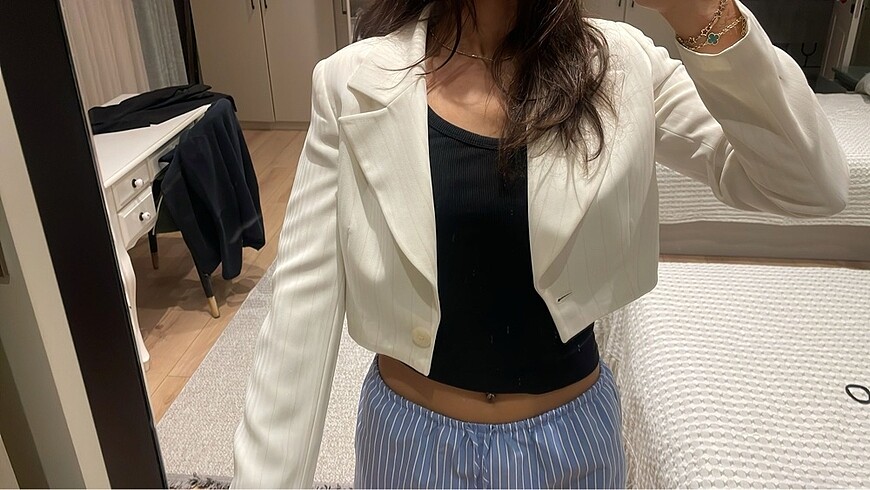 m Beden beyaz Renk Blazer ceket