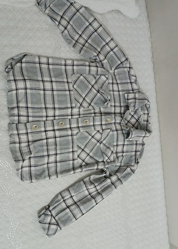 Gri Kareli Uzun Kollu Kadın Gömlek - Görsel 2