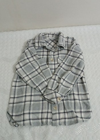 Gri Kareli Uzun Kollu Kadın Gömlek - Görsel 3