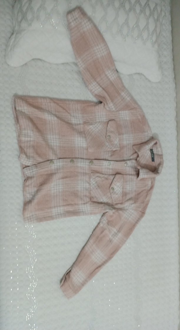 Düğmeli Uzun Kollu Pembe Kadın Gömlek - Görsel 2