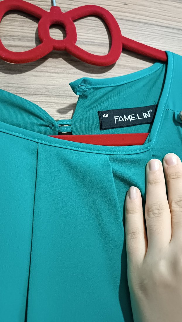 Turkuaz Piliseli Uzun Bohem Elbise - Görsel 3