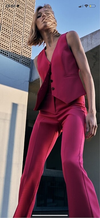 ZARA PEMBE YUMUŞAK KUMAŞ PANTALON