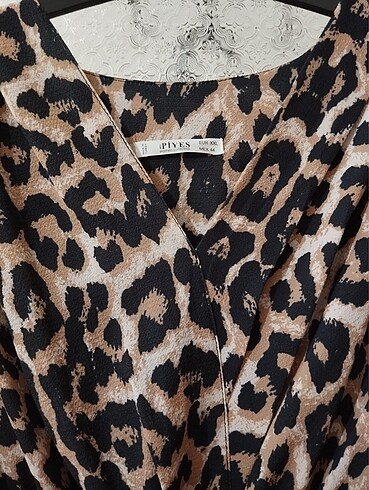 44 Beden Leopar Elbise