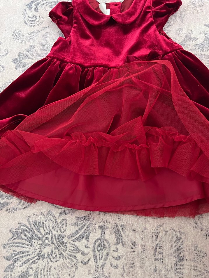 H&M Kız Çocuk Kadife Elbise - Görsel 4