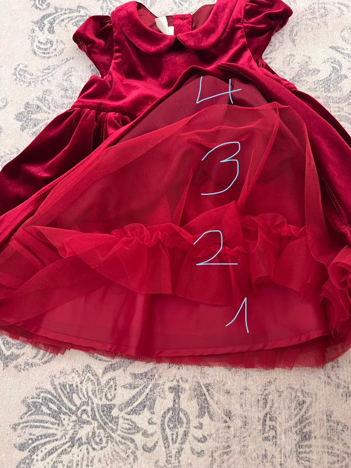 H&M Kız Çocuk Kadife Elbise - Görsel 2