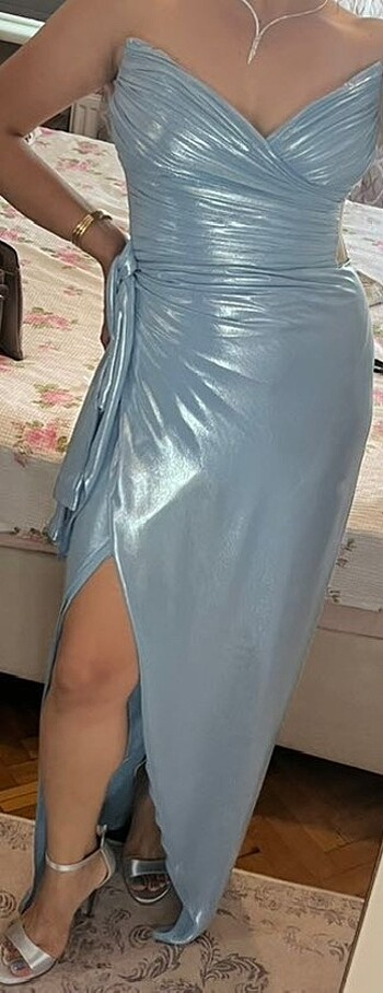 m Beden mavi Renk Alfabeta Abiye (O meşhur elbise)
