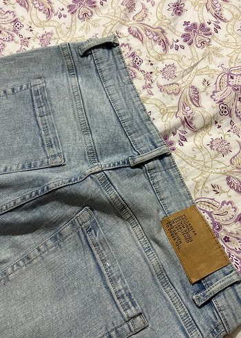 PULL&BEAR Düğmeli Mavi Kadın Denim Pantolon - Görsel 3