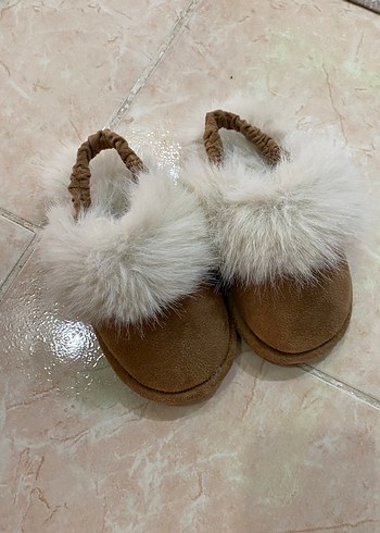 Hm Bej Süet Kadın Ev Terliği Tüylü Detaylı - Görsel 4