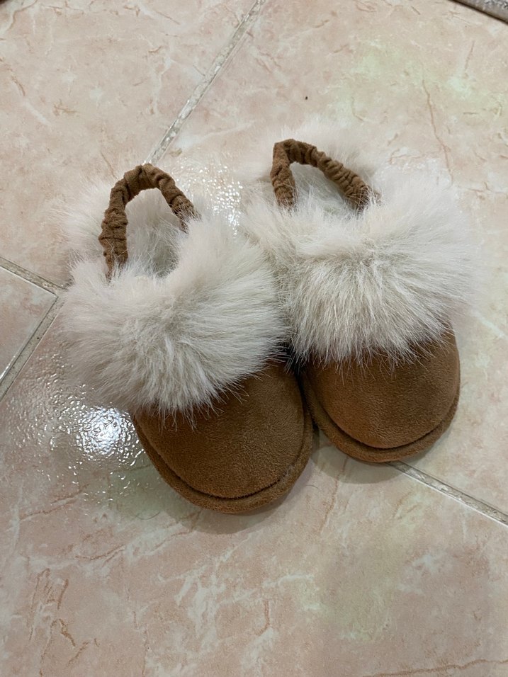 Hm Bej Süet Kadın Ev Terliği Tüylü Detaylı - Görsel 4