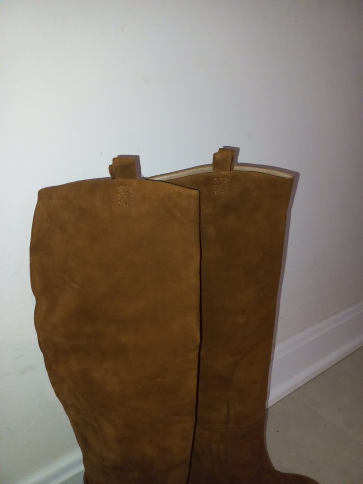 Kahverengi Süet Tokalı Dizüstü Kadın Çizme - Görsel 3