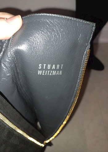 Siyah Süet Tokalı Dizüstü Stiletto Çizme - Görsel 5