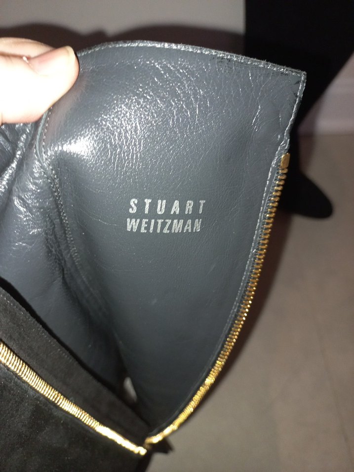 Siyah Süet Tokalı Dizüstü Stiletto Çizme - Görsel 5