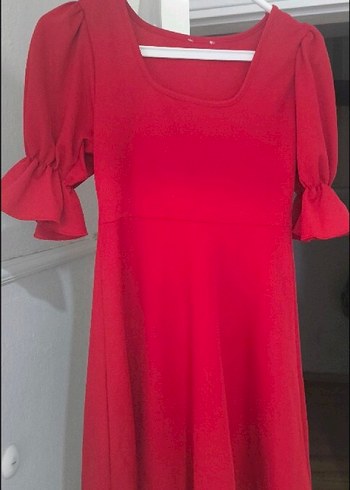 Kırmızı Fırfırlı Hamile Bluzu - Görsel 5