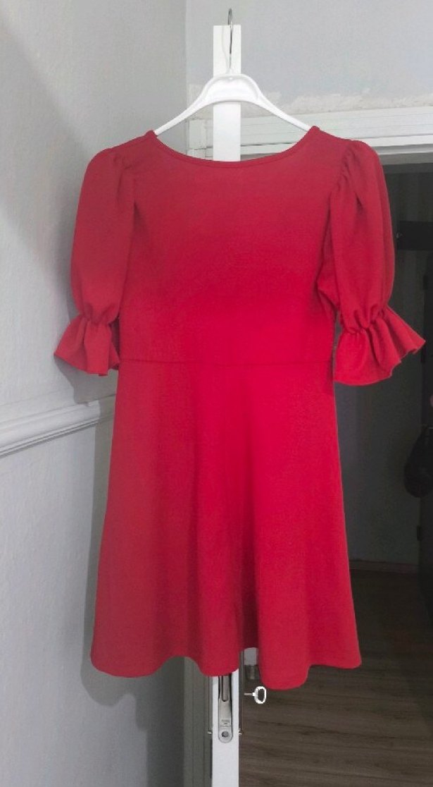 Kırmızı Fırfırlı Hamile Bluzu - Görsel 3