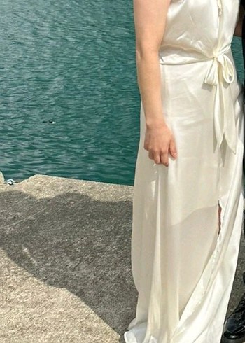 Beyaz V Yaka nikah elbisesi. - Görsel 2