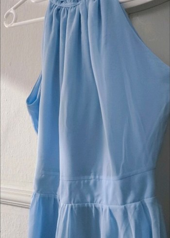 Mavi Midi Bohem Salaş Elbise - Görsel 2