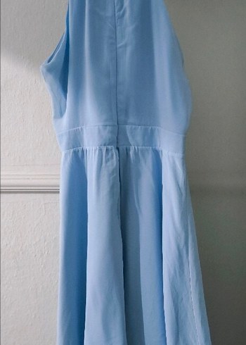 Mavi Midi Bohem Salaş Elbise - Görsel 3