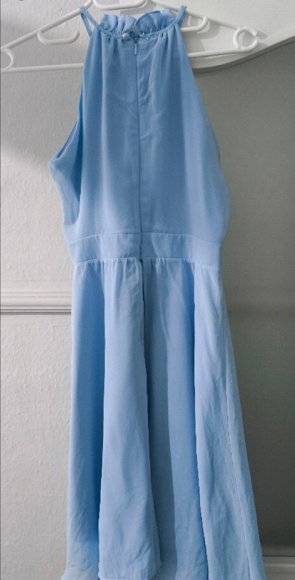 Mavi Midi Bohem Salaş Elbise - Görsel 3